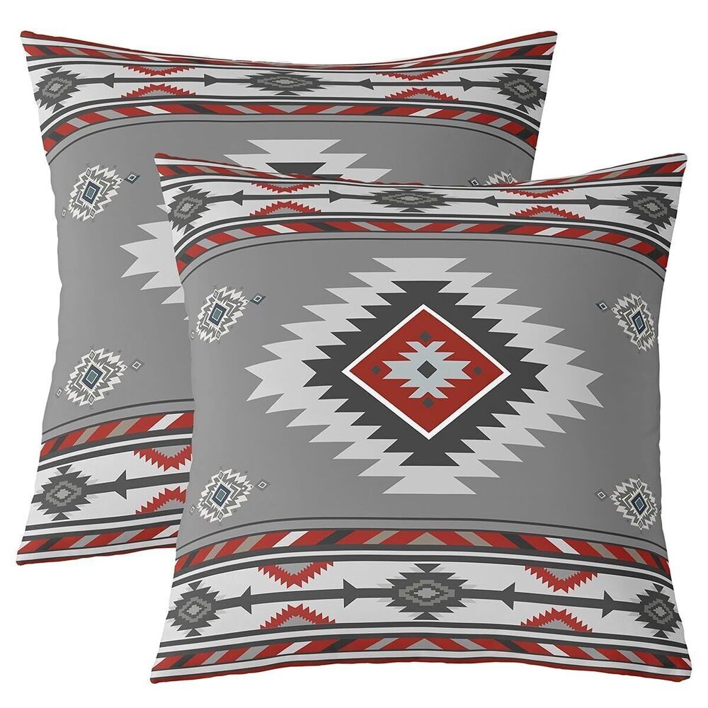 4009 Southwestern Geometric Square Cushion Covers Set of 2 Set 22 x 22-Inch